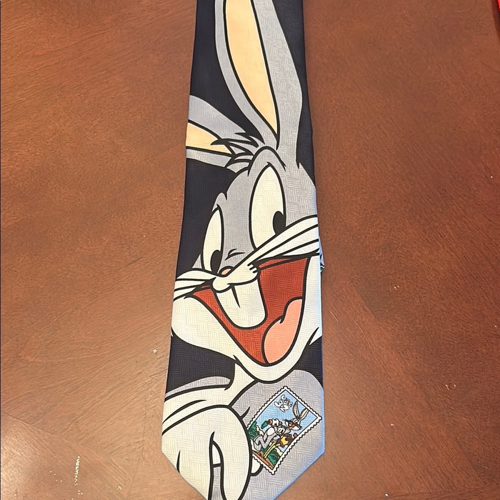 Vintage Warner Bros. Bugs Bunny Tie. Stamp Collection- Rare